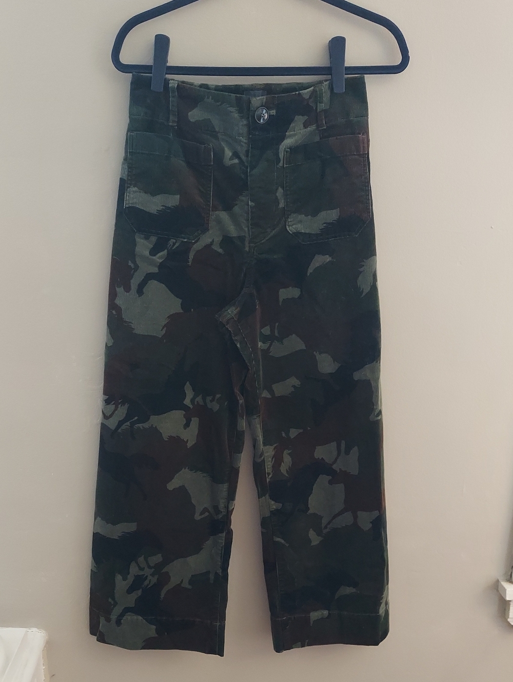 ANTHROPOLOGIE MAEVE The Colette Camo Wide Leg Cropped Corduroy Pants 29 - Picture 2 of 13